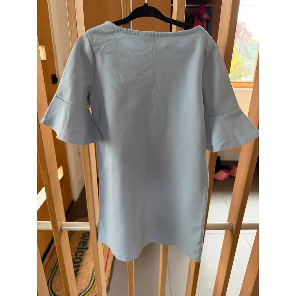 Polo Ralph Lauren Flutter Sleeve T-Shirt Dress Girls Size 7 Light Blue - Picture 2 of 5